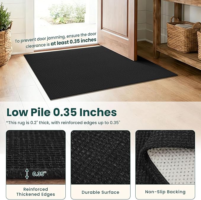KOZYFLY Black 2.5'x12' Runners Rugs - Image 4