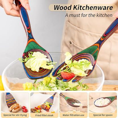 Gudamaye Pakkawood 7-Piece Wooden Cooking Utensils, Wooden Spoons - Image 7