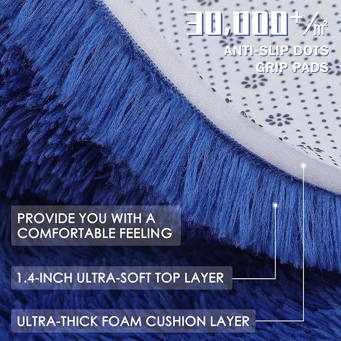 OLANLY 6x6 Area Rugs for Living Room Bedroom, Machine Washable Soft Fluffy - Image 8
