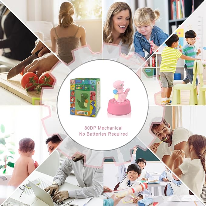ELE DEPI 60 Minutes Mechanical Kitchen Timer, Cute Dinosaur Timer - Image 4
