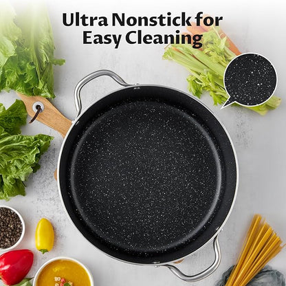 BEZIA 8 Quart Cooking Pot, Large Non Stick Induction Stock Pots - Image 3