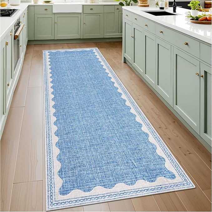 GarveeHome 2.5x8 Runner Rug for Hallway Washable Kitchen Rugs Non Slip Solid by GarveeHome