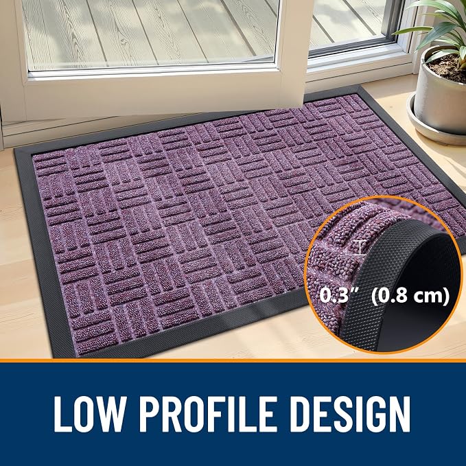 OLANLY Front Door Mat Outside Entrance 47x17, Heavy Duty Sturdy Natural Rubber - Image 4