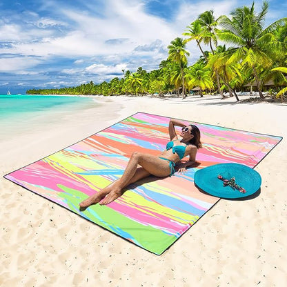 HIHOHO Beach Blanket Waterproof Sandproof Extra Large Beach Mat 79" X - Image 4