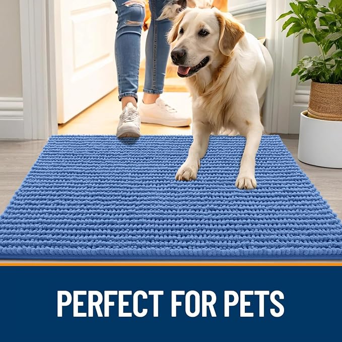 OLANLY Dog Door Mat for Muddy Paws 59x20, Ultra Absorbent Chenille Mud Doormat - Image 6