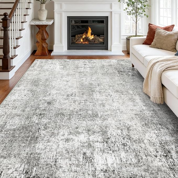 RELEANY Washable Area Rugs 9'x12' Non-Slip Modern Abstract Soft by RELEANY