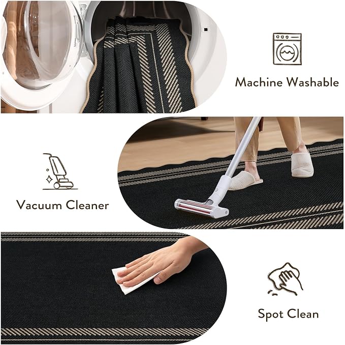 LIVEBOX Scalloped Washable 3x5 Outdoor Rug, Indoor Non Slip Patio Rugs - Image 7