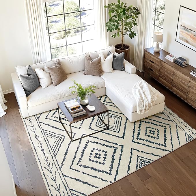 BESTSWEETIE Area Rug 8x10 Rug Machine Washable Non-Slip Low Pile Print Pattern - Image 5