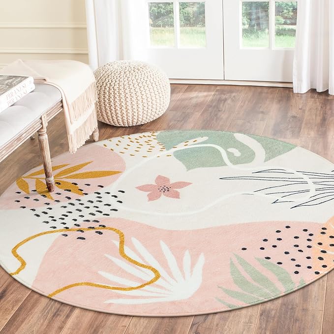 Lahome Pink Round Rug 7Ft - Image 6