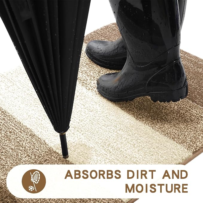Kitinjoy Indoor Outdoor Door Mat, 44x32 Non-Slip Absorbent Dirt Trapper - Image 2