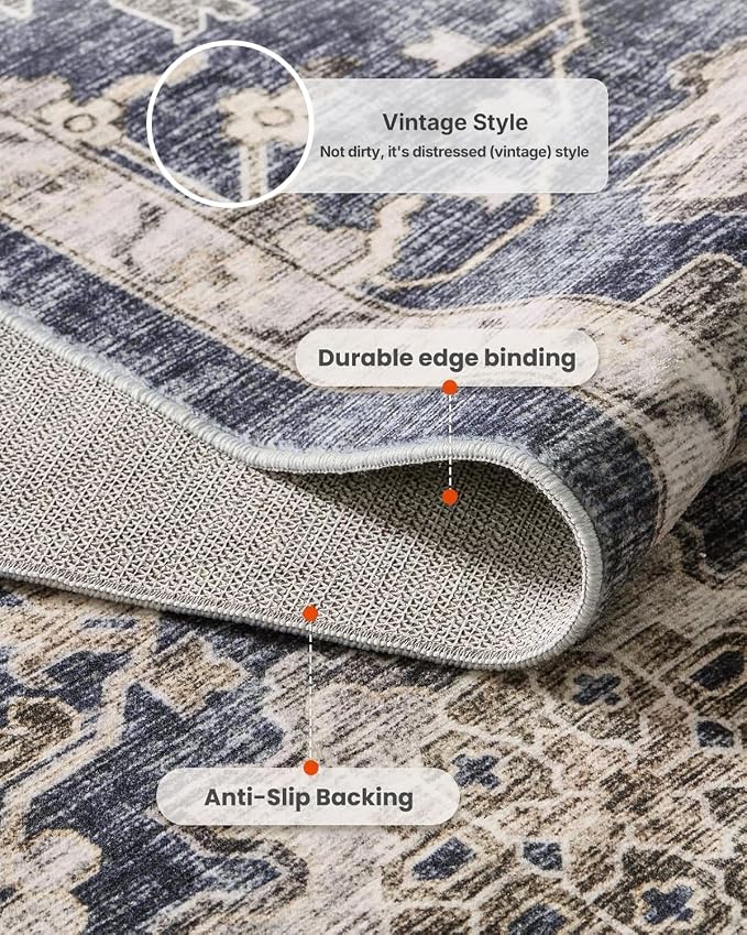 AMADA HOMEFURNISHING 2x4 Washable Area Rug, Low-Profile Entryway Rug - Image 7