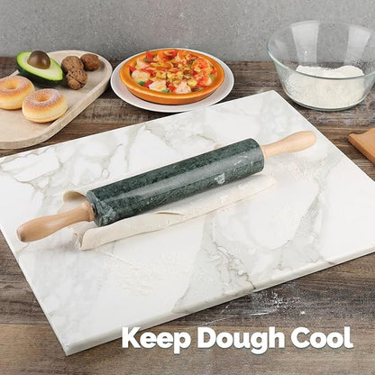 Koville Indian Natural Marble Rolling Pin, Non-Stick Polished Dough Roller - Image 7