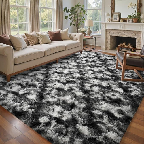 7x10 Ft Extra Large Shag Rugs for Living Room, Tie Dyed Ultra Soft Fluffy Furry - Image 2