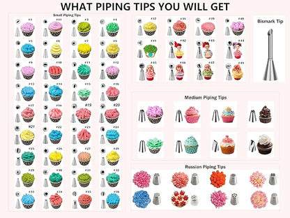 Gawren-H&E 208 PCS Cake Decorating Kit, Baking Supplies - Image 8
