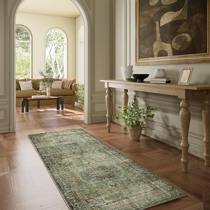 Machine Washable Kitchen Runner Rug: 2'6"x8' Hallway Rug Non Slip Low-Pile - Image 6