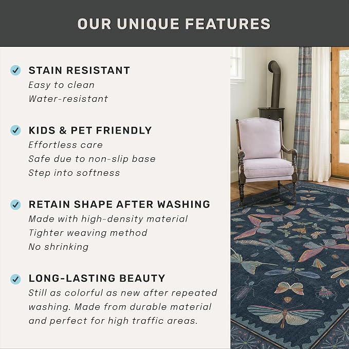 9x12 Washable Farmhouse Area Rug - Image 6