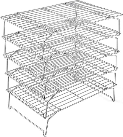 P&P CHEF Cooling Rack, 5-Tier Stainless Steel Stackable Baking Cooking Racks by PPCHEF