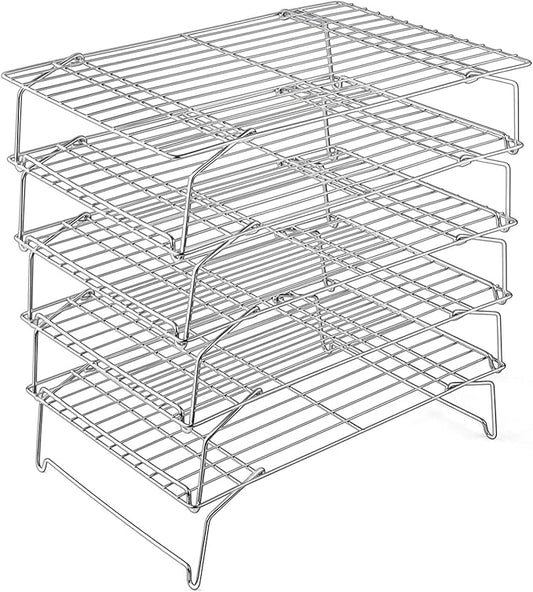 P&P CHEF Cooling Rack, 5-Tier Stainless Steel Stackable Baking Cooking Racks by PPCHEF