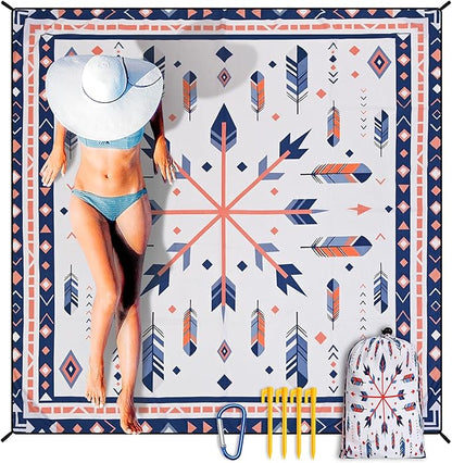HIHOHO Beach Blanket Waterproof Sandproof Extra Large Beach Mat 79" X by HIHOHO