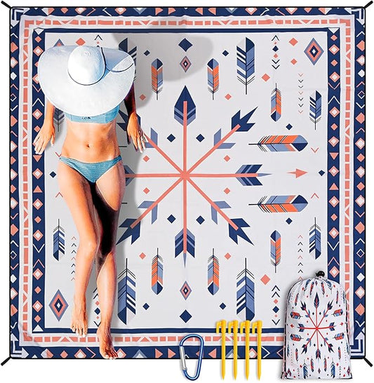 HIHOHO Beach Blanket Waterproof Sandproof Extra Large Beach Mat 79" X by HIHOHO