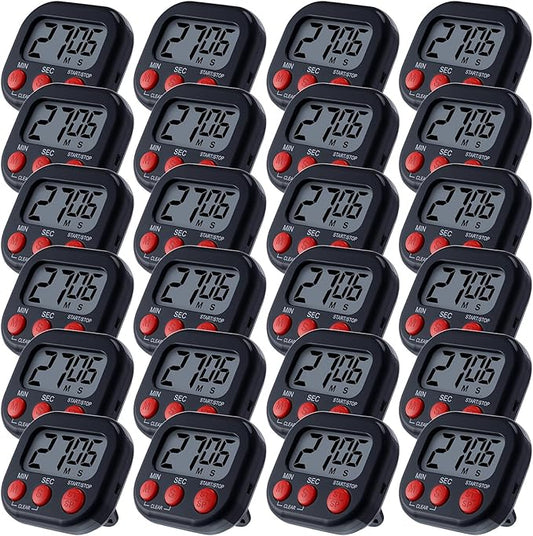 Leumoi 24 Pcs Digital Kitchen Timers Magnetic Back Timers Bulk Large Screen by Leumoi