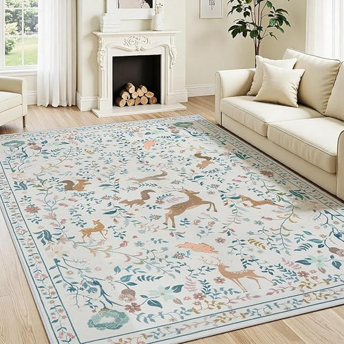 6x9 Area Rugs Washable Rug: Large Boho Living Room Rug Soft Non-Slip Low Pile - Image 2