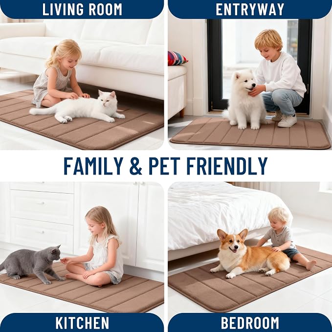 OLANLY Memory Foam Bath Mat 24x16, Super Soft Absorbent Bathroom Rugs, Quick Dry - Image 9