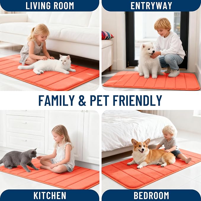 OLANLY Memory Foam Bath Mat 35x24, Super Soft Absorbent Bathroom Rugs, Quick Dry - Image 9