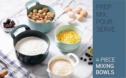 COOK WITH COLOR Nesting Plastic Mixing Bowl Set with Pour Spouts and Handles - Image 4