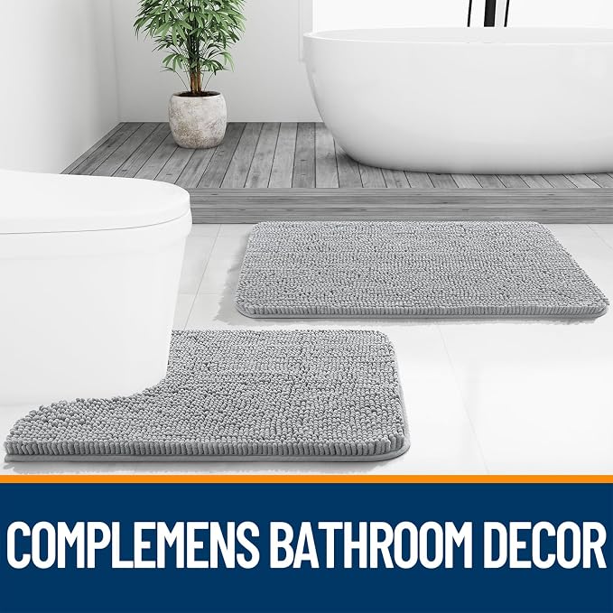 OLANLY Large Bathroom Rugs 50x30, Extra Soft Absorbent Chenille Bath Rugs - Image 7