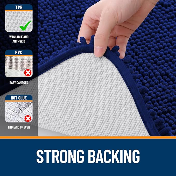 OLANLY Large Bathroom Rugs 44x32, Extra Soft Absorbent Chenille Bath Rugs - Image 6