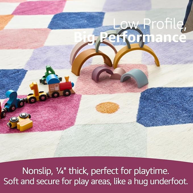 jinchan Macy Kids Rug for Nursery 5ft Radius Corner Washable Area Rug Modern - Image 7