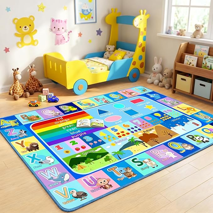 Kids Educational Area Rug 3x5, Non-Slip ABC Alphabet Rug - Image 5