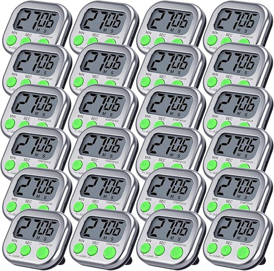 Leumoi 24 Pcs Digital Kitchen Timers Magnetic Back Timers Bulk Large Screen by Leumoi