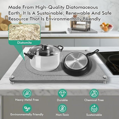 Stone Drying Mat For Kitchen Counter Superb Absorbent Diatomaceous Earth Mats - Image 2