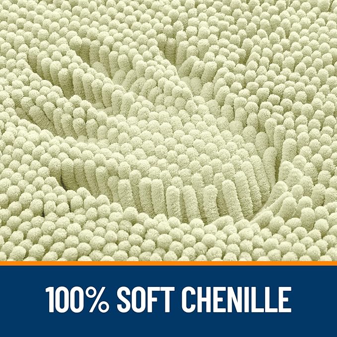 OLANLY Toilet Rugs U-Shaped 20x20, Extra Soft Absorbent Chenille Contour - Image 3