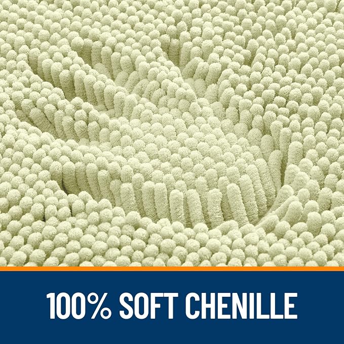 OLANLY Toilet Rugs U-Shaped 24x20, Extra Soft Absorbent Chenille Contour - Image 3
