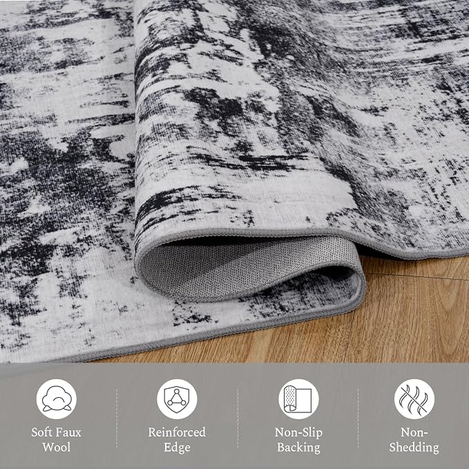 Rugflix Round Area Rugs 4Ft for Living Room, Washable Circle Rug - Image 7