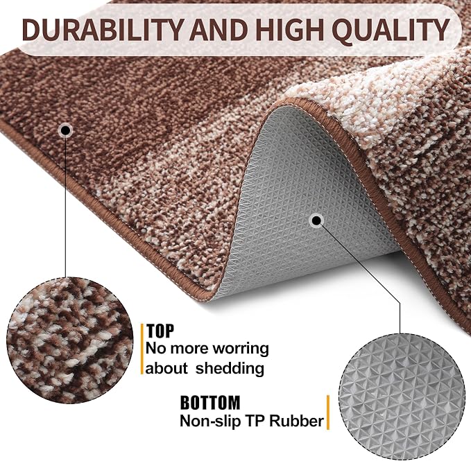 Kitinjoy Indoor Outdoor Door Mat, 50x30 Non-Slip Absorbent Dirt Trapper - Image 3