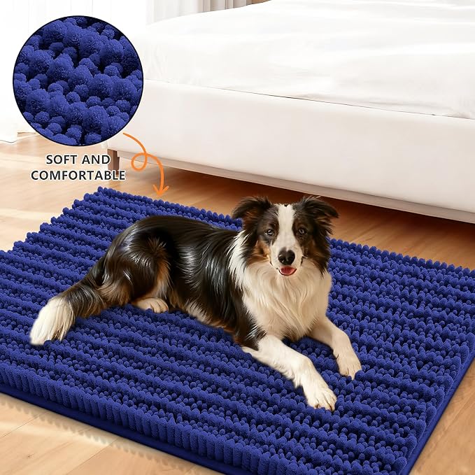 Smiry Dog Door Mat for Muddy Paws 24x16, Absorbent Dirt Trapper, Non-Slip - Image 2