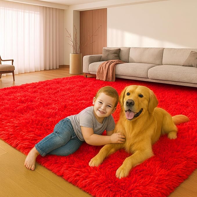 8x10 Area Rugs Living Room, Large Plush Fluffy Bedroom Carpet, Non-Slip - Image 8