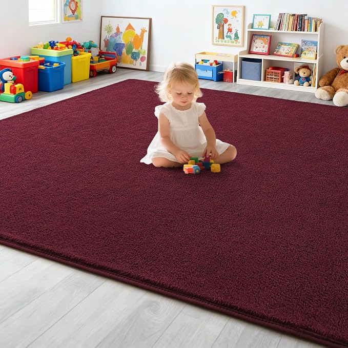 4x6 Red Area Rugs for Bedroom, Indoor Washable Memory Foam Burgundy Rug for - Image 7