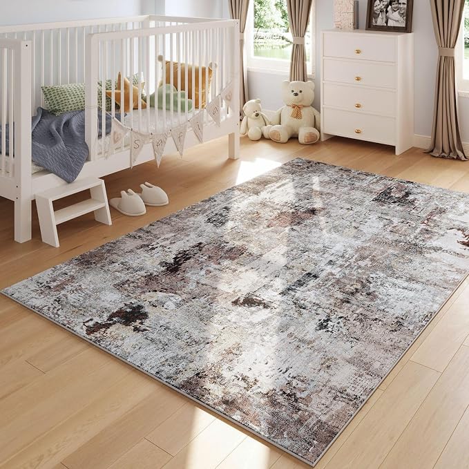 Rugcomf Modern Abstract Washable Rugs 8'x10' - Image 4