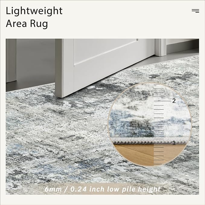 Soalmost Abstract Rug 8x10 Large Living Room Rugs Neutral Modern Washable Area - Image 7
