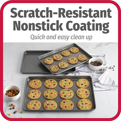 GoodCook Everyday Nonstick Baking Sheet Set, 3 Pack Includes Small Medium and - Image 5