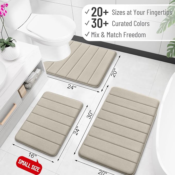 OLANLY Memory Foam Toilet Rugs U Shaped 24x20, Super Soft Absorbent Contour - Image 2