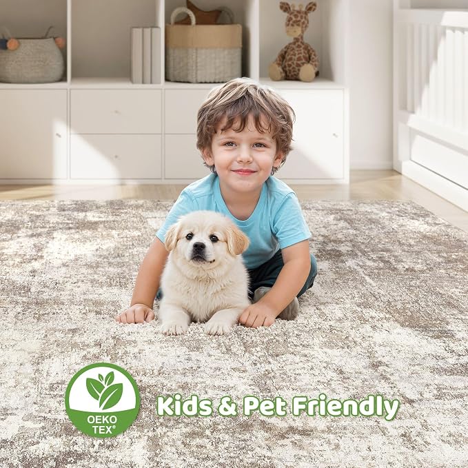 10x14 Area Rugs Living Room: Washable Large Abstract Soft Rug Stain Resistant - Image 7