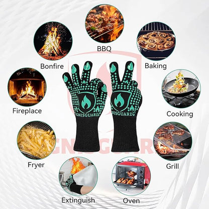 BBQ & Grill Gloves, Oven Gloves, 1472°F Silicone Oven Mitts Heat Resistant - Image 7