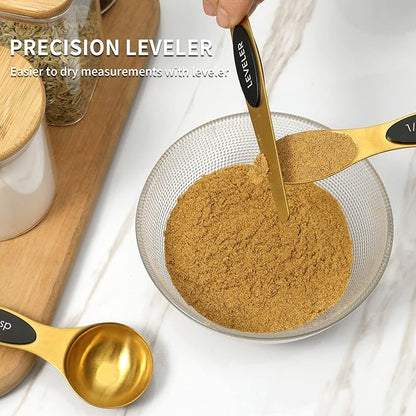 Magnetic Measuring Spoons Set, Stainless Steel, Dual Sided, Dual Sided - Image 3