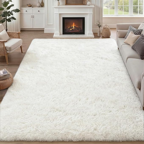 8x10 Area Rugs for Living Room Bedroom: Ultra Soft Fluffy Shag Rug Upgrade by Luxturiy